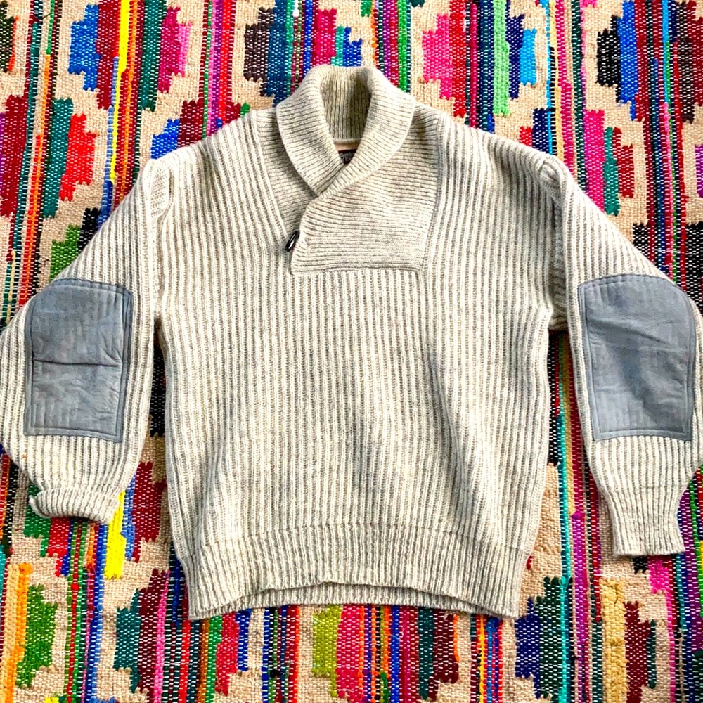 Wool Sweater with Elbow Pads